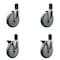 Service Caster 6'' Gray Poly Wheel Swivel 1-5/8'' Expanding Stem Caster Set 2 Brakes, 4PK SCC-EX20S614-PPUB-2-PLB-2-158 - alternate 1